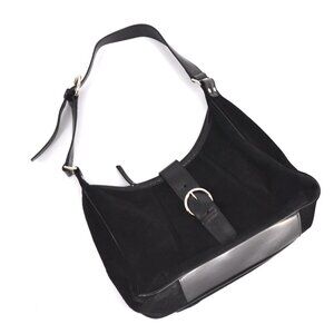Vintage Wilson Leather Maxima 90s Y2K Suede Leather Hobo Shoulder Bag Black